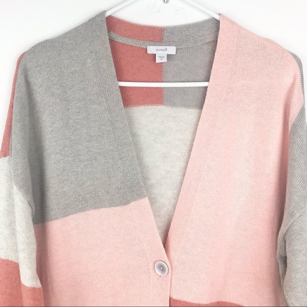 Pure Jill Colorblock Long Cardigan - Picture 4 of 10